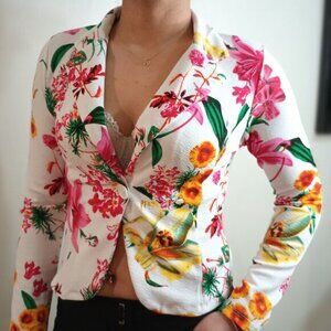 Sofia's Womens Casual Crop for Work Office Open Front Jacket